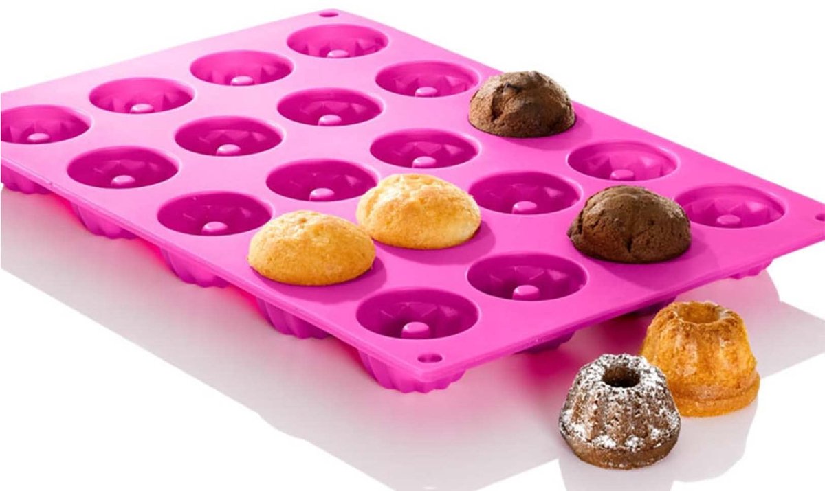 Ibenzoa® Siliconen Mini Tulbandvormen Set van 20 Stuks voor Diverse Desserts en Bakcreaties