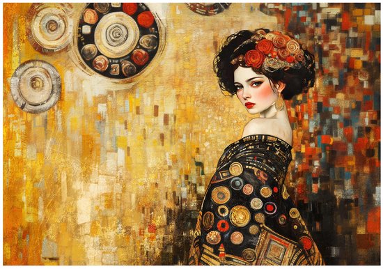 WALLARENA - Fotobehang - 250x175 cm - Vrouw Abstract Slaapkamer Woonkamer Vliesbehang