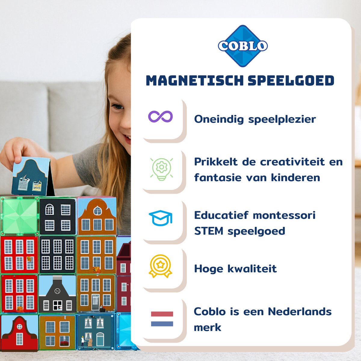 Coblo Magneet Toppers Little Amsterdam 60 stuks -Magnetisch speelgoed - Educatief speelgoed - Cadeau kind - Speelgoed 3 jaar t/m 12 jaar — afbeelding 6