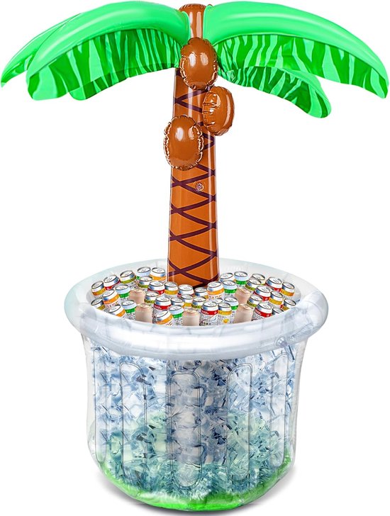 Zwembad - Opblaasbare palmboom drankkoeler - Strandthema feestdecoratie - Poolparty accessoires - 152 cm - Opblaasbare ijsemmer - Geschikt voor poolparty's, serveerbar, ijsblokjesvorm, drankhouder, geschikt voor thuiskeukens