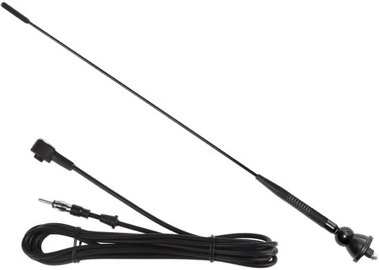 Auto Antenne AM-FM - Rubberen Autoradio Antenne - FM 76~108MHz - 1.37m Kabel - A1 - Zwart