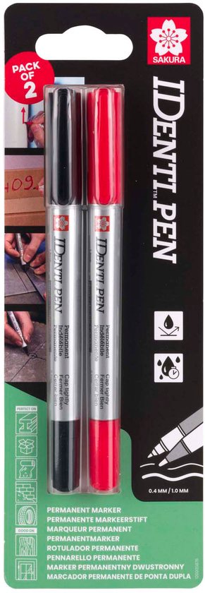 Foto: Sakura permanente markeerstift set zwart rood multifunctioneel speelgoed 