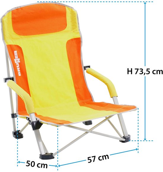 Brunner Opvouwbare Strandstoel Bula - Zwart/Grijs - Lichtgewicht 3,1 kg - Stalen Frame - Draagtas Inclusief - 102 kg Draagvermogen - Polyester Bekleding van Brunner — afbeelding 2