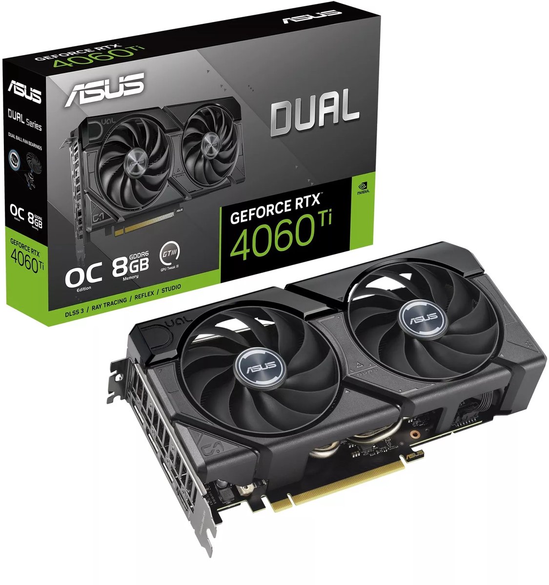 Asus Dual Nvidia Geforce Rtx 4060 Ti O8G - Pcie 4.0 - Pcie 4.0 - 1X Hdmi 2.1A - videokaart