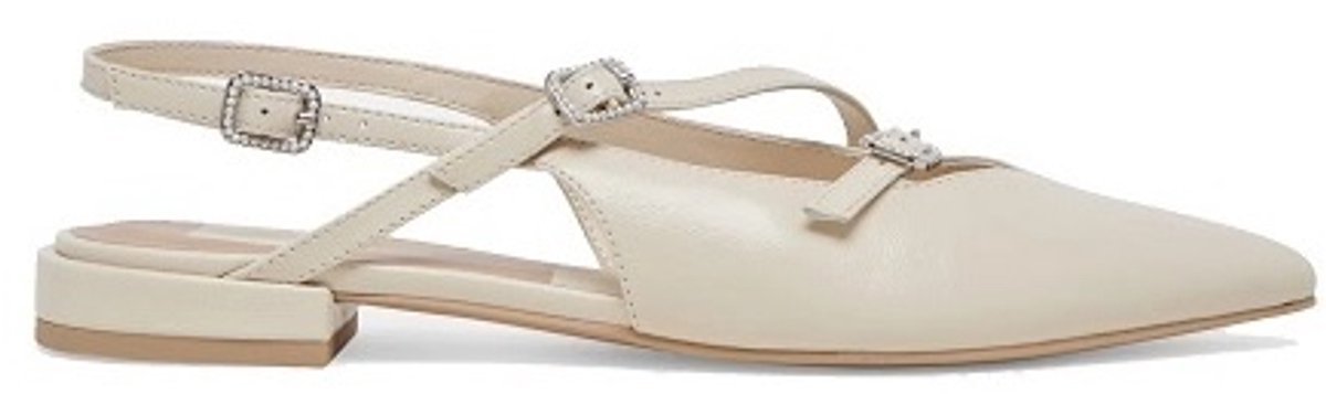 Dolce Vita Pamla dames ballerina's met hielbandje beige leer