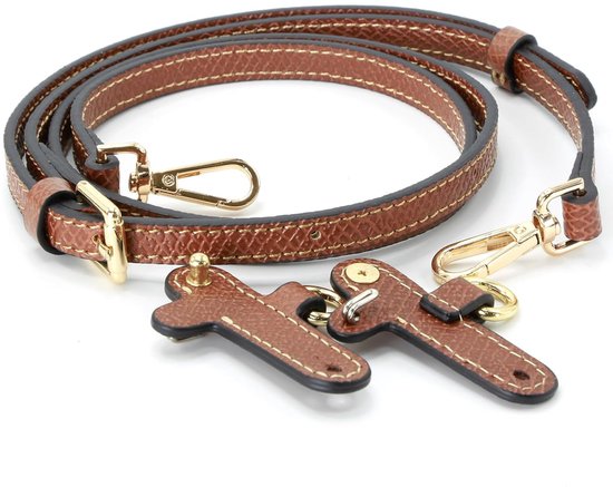 Tassenriem/Bag Strap/Telefoonkoord Gevlochten Leer - Taupe/Bordeaux/Goud | Charmz By Dy