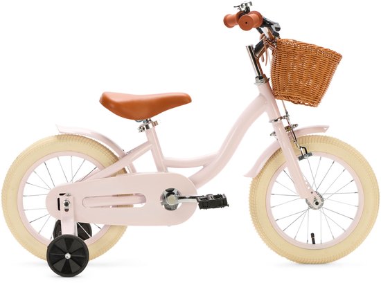 Vélo Enfant 14 Pouces – Roues Stabilisatrices – Panier – Siège Et Guidon Réglables – Garçon Et Fille 3-5 Ans