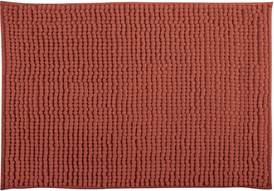 MSV Tapis de bain / tapis de bain tapis pour le sol - terre cuite - 50 x 80 cm - Microfibre - antidérapant