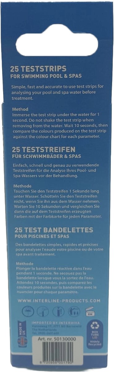 Interline 25x Water Teststrips in pot