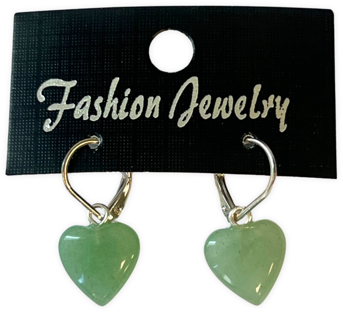 Aventurijn groen hartjes oorbellen - fashion jewelry