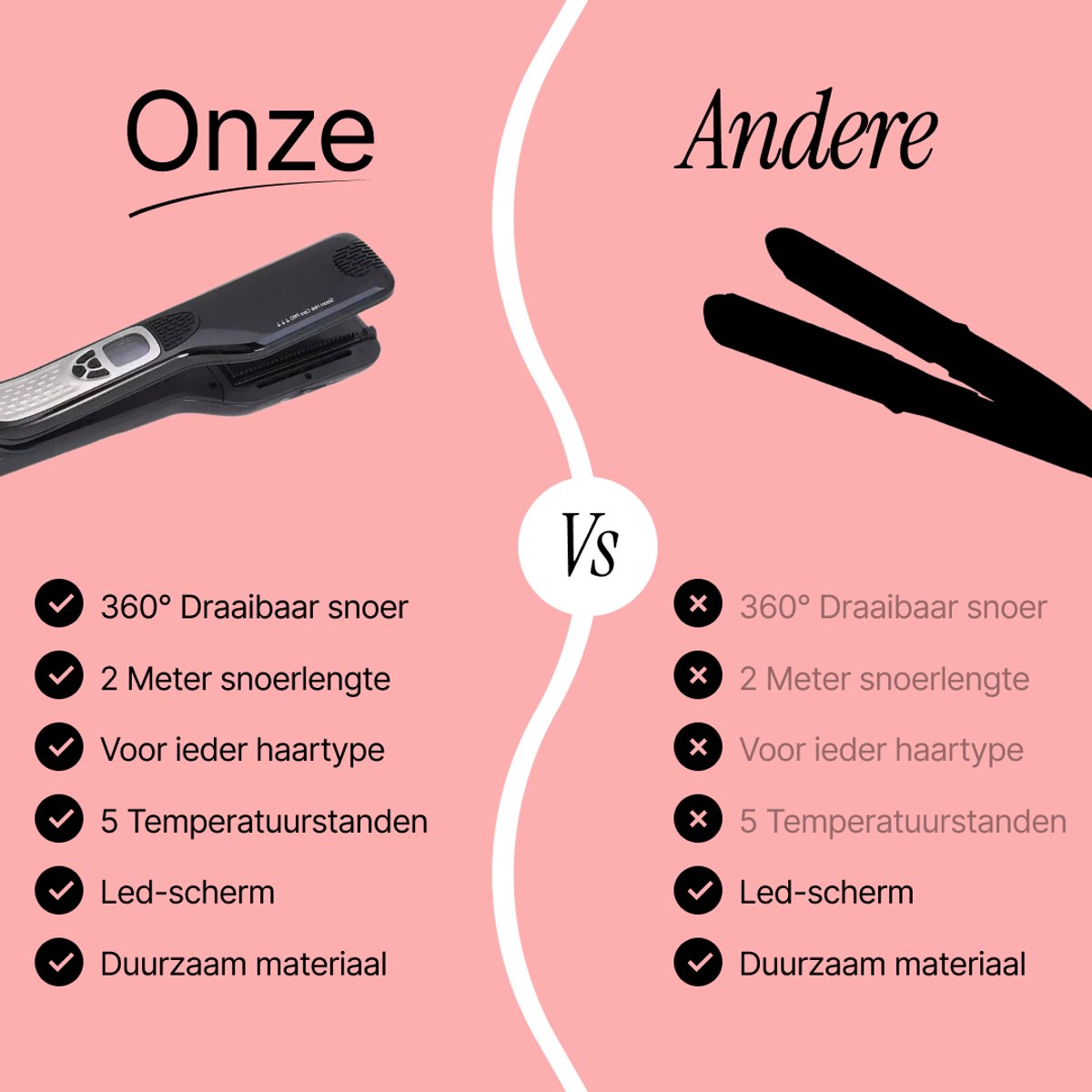 BALORS® Professionele Stoom Stijltang 5 in 1 met Stoomtechnologie - afbeelding 2