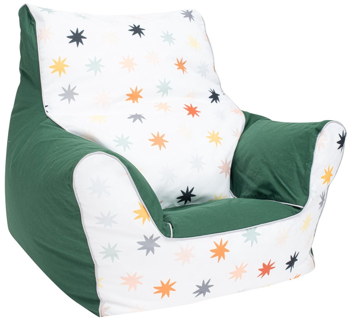 New Baby - Zitzak - Kinderstoel groen met katoenen hoes - Polystyreen balletjes - Afneembaar - Veilig - Lichtgewicht - Kinderen - Zitzakken - Stoelen