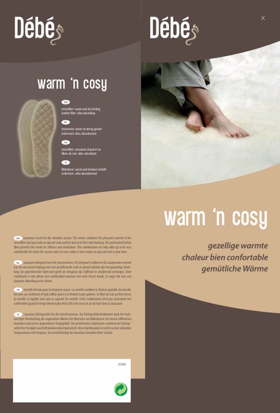 Semelles intérieures Debe Warm 'n Cozy Luxe, Enfants - Super douces - Microfibre - Cuir - Garçons et Filles