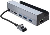 NÖRDIC 6-in-1 Docking Station - Geschikt voor o.a. Steam Deck & ROG Ally - HDMI 2.0 4k60Hz, RJ45, USB-A 3.0 5 Gbps, USB-C PD 100W