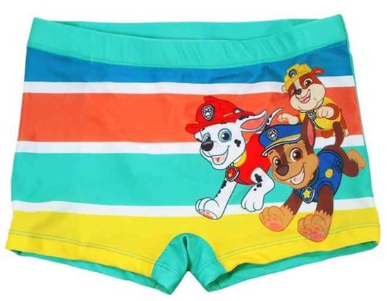 Gestreepte zwembroek met Chase, Marshall en Rubble van Paw Patrol.