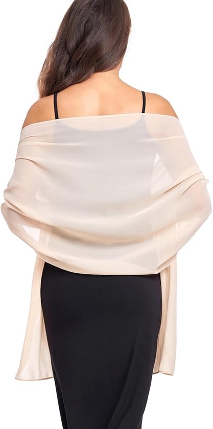 Sjaals - Zachte chiffon sjaals - Avondjurk sjaals - Bruidssjaals - Bruidssjaals voor dames - Beige