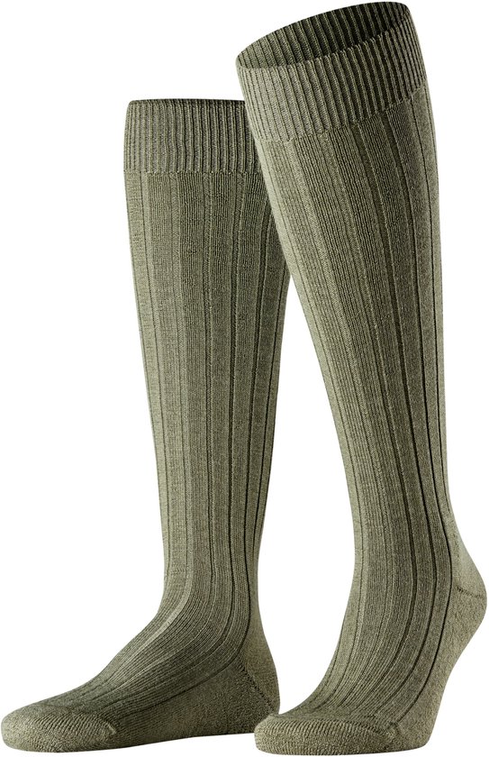 FALKE Teppich im Schuh lang eenkleurig wol kniekousen heren groen - maat 41-42