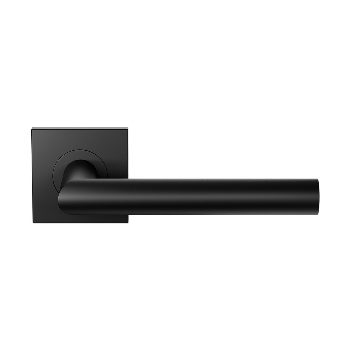 Deurkruk op rozet - Zwart egaal - RVS - Cubic Colors - L-haaks model 19mm Zwart egaal
