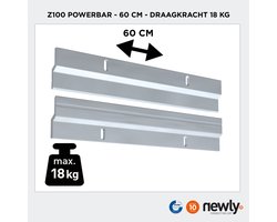 Newly stabiele ophanging voor schilderijen direct aan muur – Verstelbare ophanging – Newly Z100 Powerbar - zbar– 60 cm