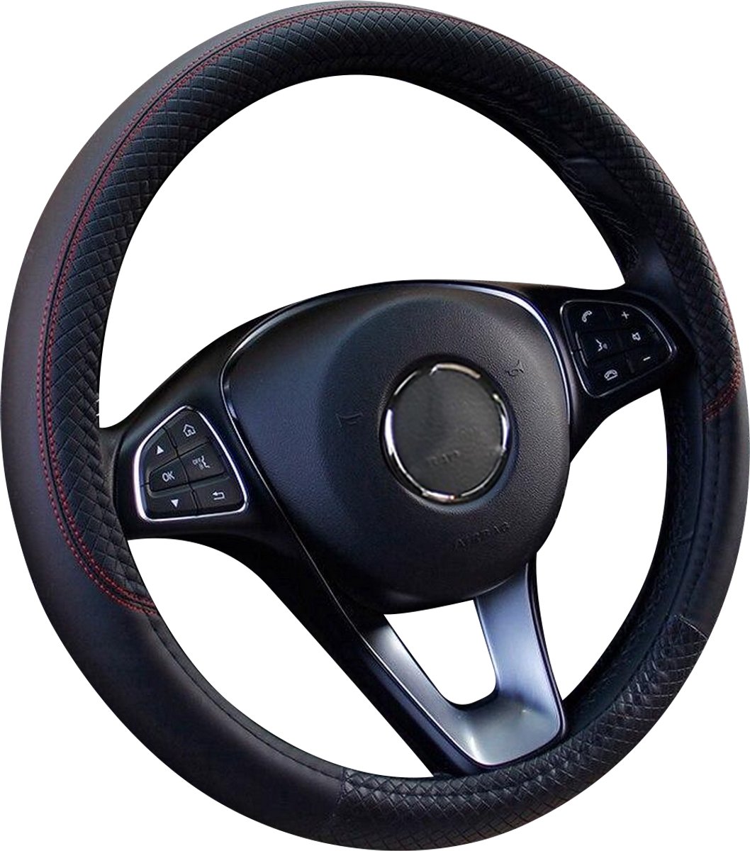 Stuurhoes Auto 37-38 cm - Zwart Rood - Voorgevormd - Kasey Products