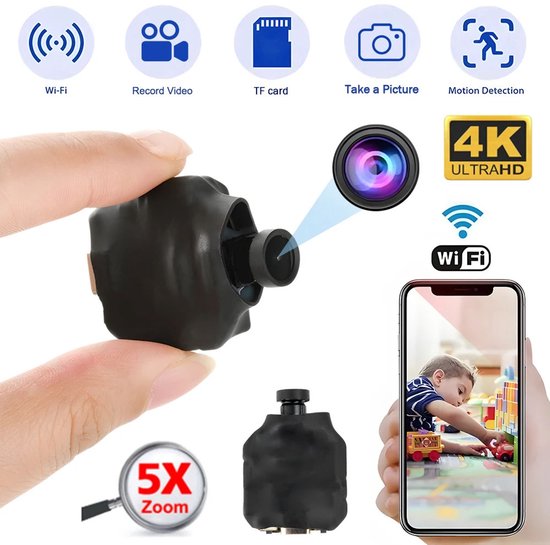 Mini Caméra Espion WiFi 1080P - Détection De Mouvement, Vision Nocturne, Aimant Inclus - Pour Surveillance Intérieure/extérieure