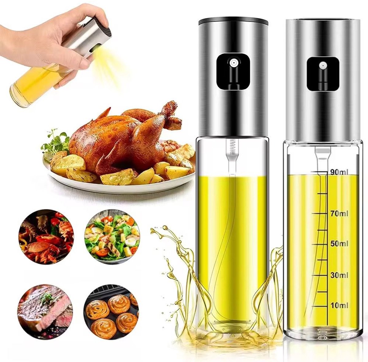Waytin - Olijfolie sprayer - Glazen fles - Herbruikbaar