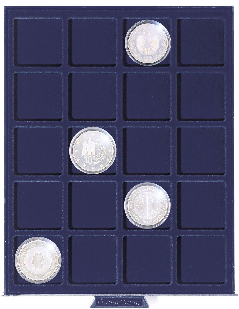 Stapel element, Smart - vak afm: 41 x 41 mm. (20 st.) Blauw/Transp. afm: 195 x 250 x 19 mm.