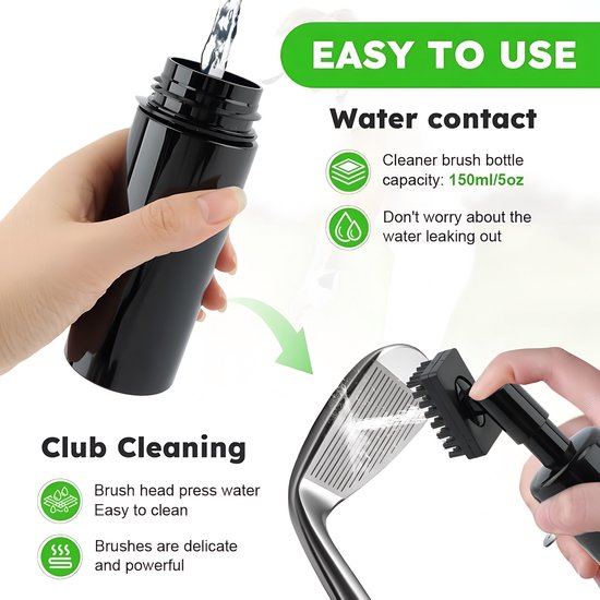 Stripe kit de nettoyage golf, brosse à eau spray et serviette