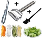 Dunschiller Julienne Snijder - 2-in-1 - dunschillers - Roestvrijstaal - dunschiller aardappel - Wortel - Fruit - Groenten
