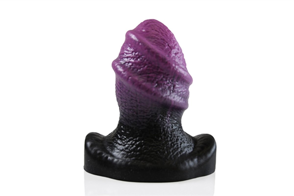 Hellhound sphinx buttplug - zwart paars - Small - Hoogte: 100 mm - Dikte: 60 mm