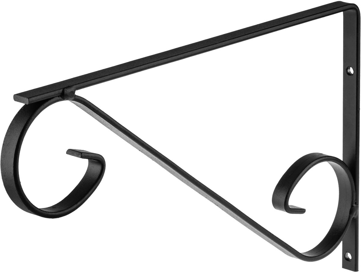 KADAX Bloemenhaken, wandhaken voor plantenhangers, hangmanden, tuin, balkon, lantaarn, wandhouder van staal, hanghaken, wandhouder, zwart (plat)