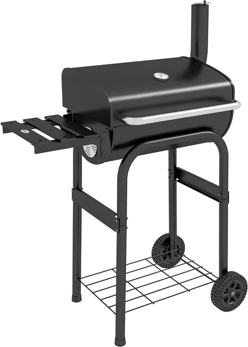 Outsunny houtskoolbarbecue - metaal - 83L x 46,5B x 115H cm - zwart