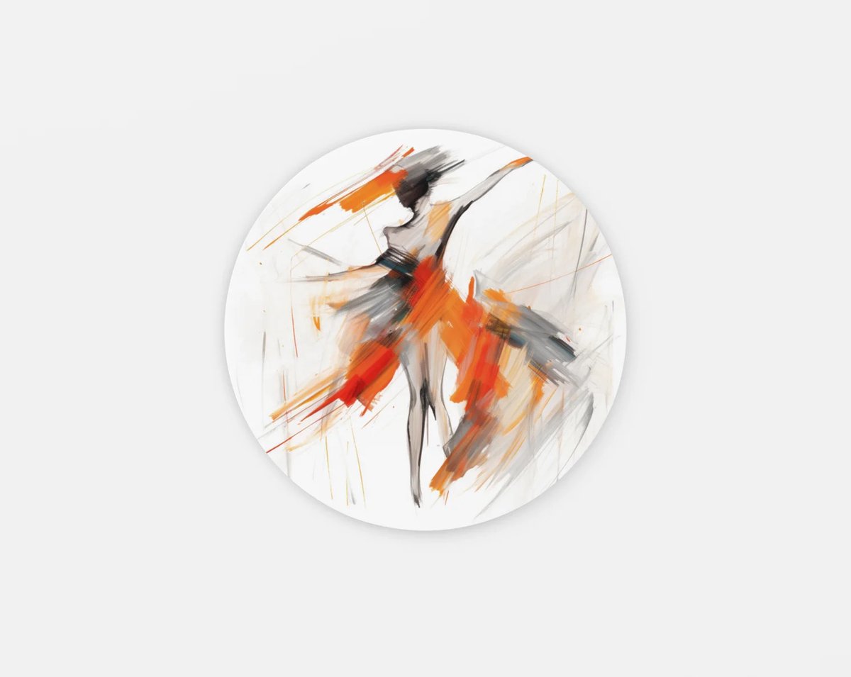 Trendex Global Rond Schilderij - Abstract - Moderne Muurcirkel - Wanddecoratie op Dibond - 80 cm Kleurrijk