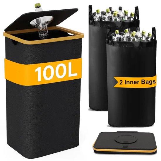 Grand collecteur de bouteilles de 100 litres pour tri sélectif