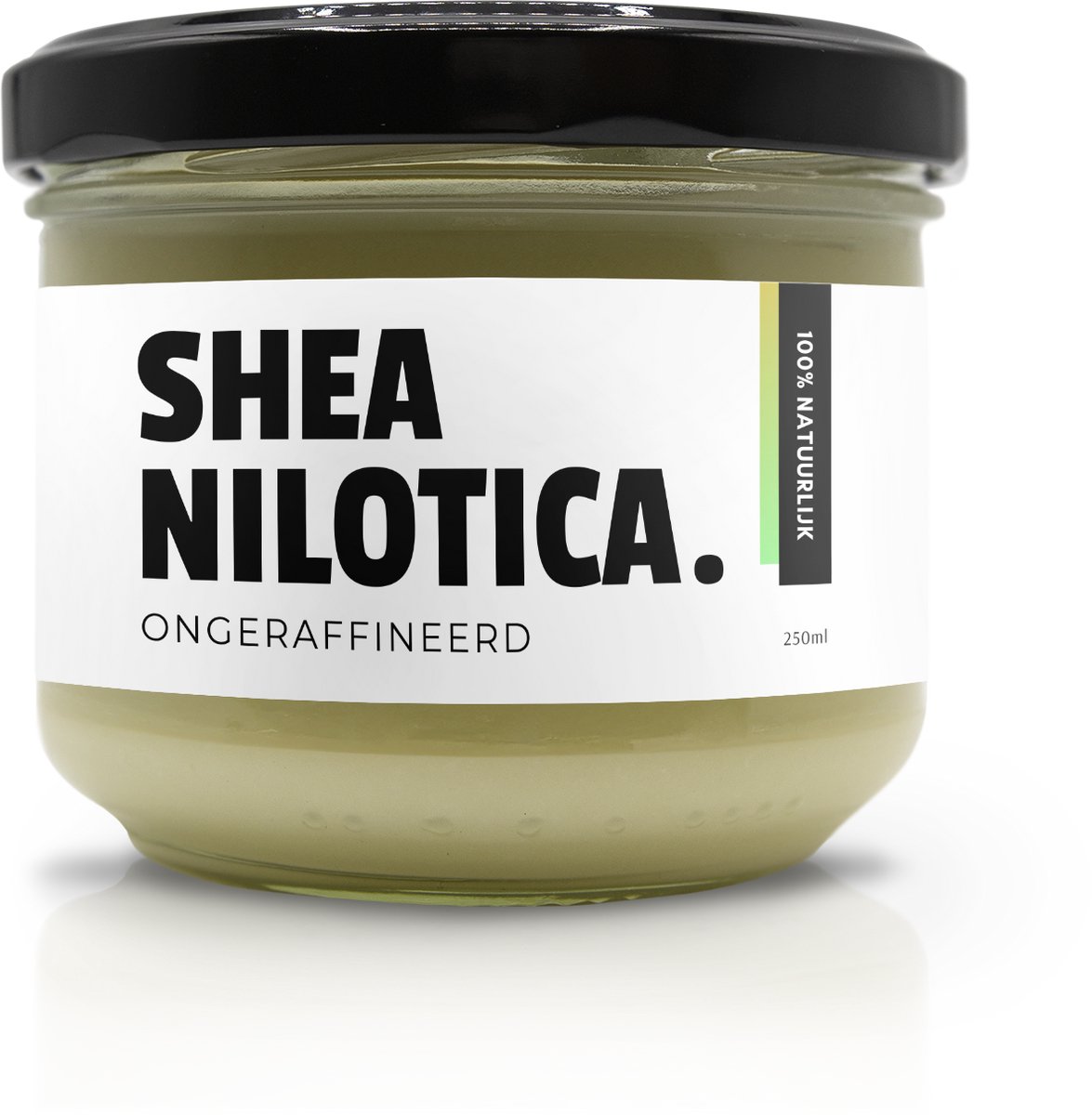 Natuurbazen Shea Nilotica – 100% Natuurlijk, Ongeraffineerd & Onbewerkt – 250ml in Glazen Pot – Zachte, Romige Textuur met Milde Geur – Rijk aan Vitamine A, E & Omega Vetzuren – Voor Gezicht, Babyhuid, Haar & DIY Cosmetica