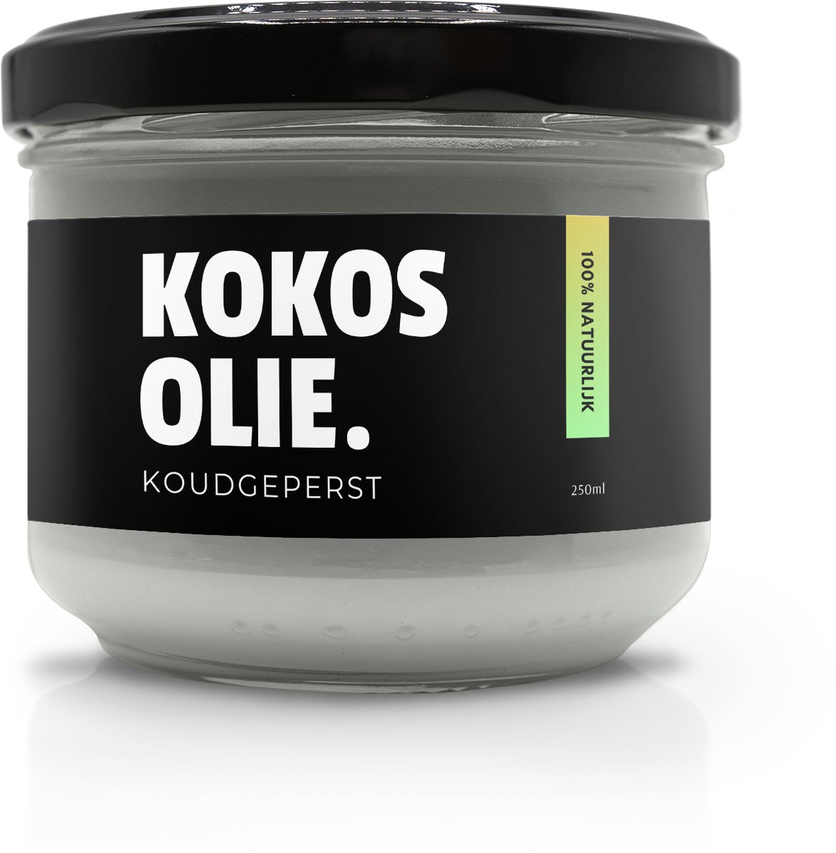 Natuurbazen Kokosolie – 100% Natuurlijk & Koudgeperst – 250ml in Glazen Pot – Voor Huid, Haar, Keuken & DIY Cosmetica – Romige Textuur met Milde Kokosgeur – Zonder Toevoegingen