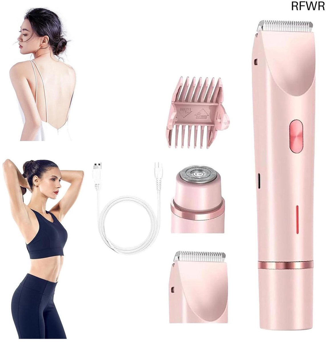 RFWR® Elektrisch scheerapparaat voor dames - 2-in-1 waterdicht scheermes voor nat en droog scheren