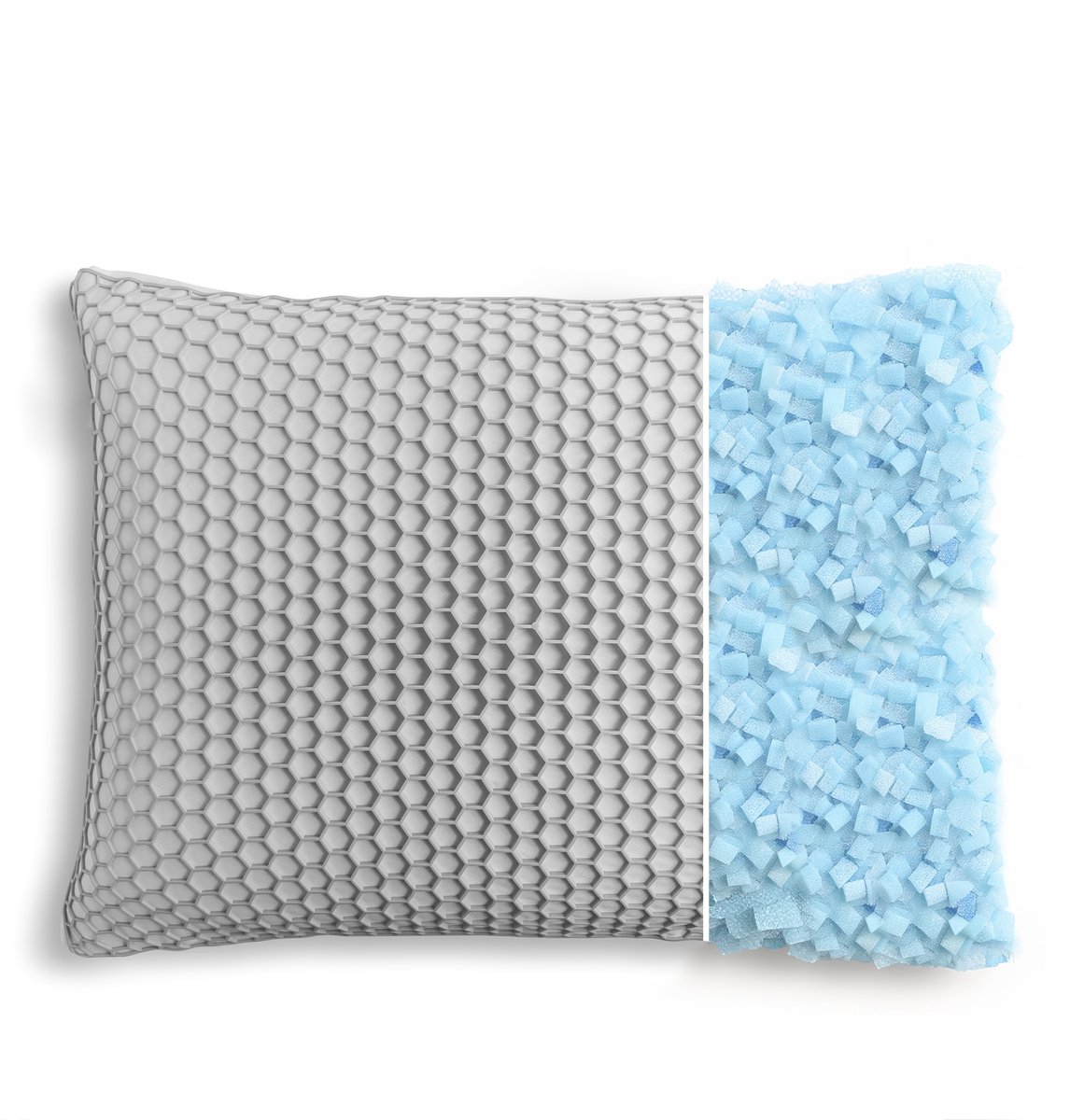 Sleeptime TPE Traagschuim Kussen – 45x60 cm – Verkoelend en Ergonomisch – Memory Foam – Aanpasbaar – Hypoallergeen – Voor Rug-, Zij- en Buikslapers – Grijs