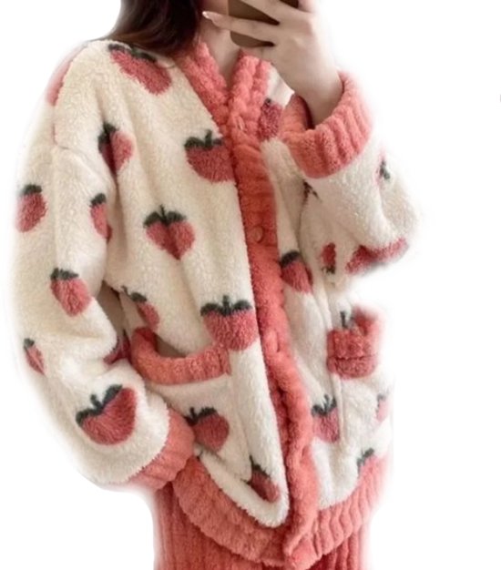 Pyjama Sets voor Dames - Warme Flanellen Homewear voor Herfst & Winter - Perfecte Lounge Nachtkleding one size (40-70kg) - Dames Pyjama, Nachtkleding, Cozy Pyjama, Flanellen Pyjama
