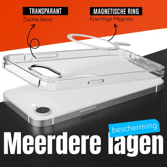 My Case Cover pour iPhone 16e MagSafe Transparent - Coque antichoc transparente