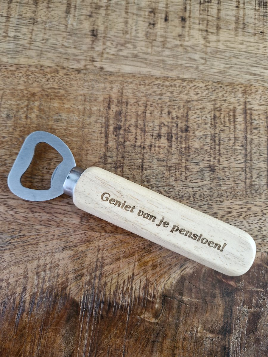 Hand Flesopener Geniet van je pensioen!