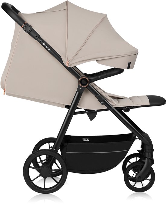 Wandelwagen & Buggy Premium - van 6 maanden 4 jaar (tot 22 kg) - 360° Zwenkwielen met Vering - Magnetische Gordel - XXL Zonnekap UPF50 - Verstelbare Rugleuning, Voetsteun & Duwbeugel - Grote Boodschappenmand - Stad & Terrein - Kinderwagen Lionelo Iva van LIONELO — afbeelding 4