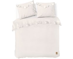 Dindi Home Dekbedovertrek White Ruffle - 200x220 - 100% katoen - Off White