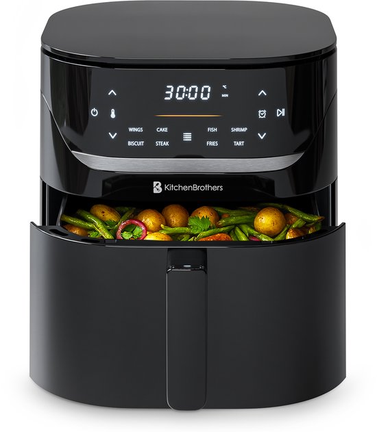 KitchenBrothers Airfryer XL 1500W 5.1L Zwart