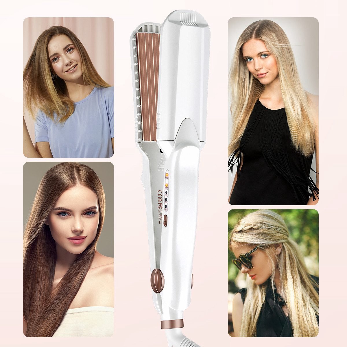 3 in 1 Krultang Crimper Easy Waves Toermalijn Keramische - afbeelding 2