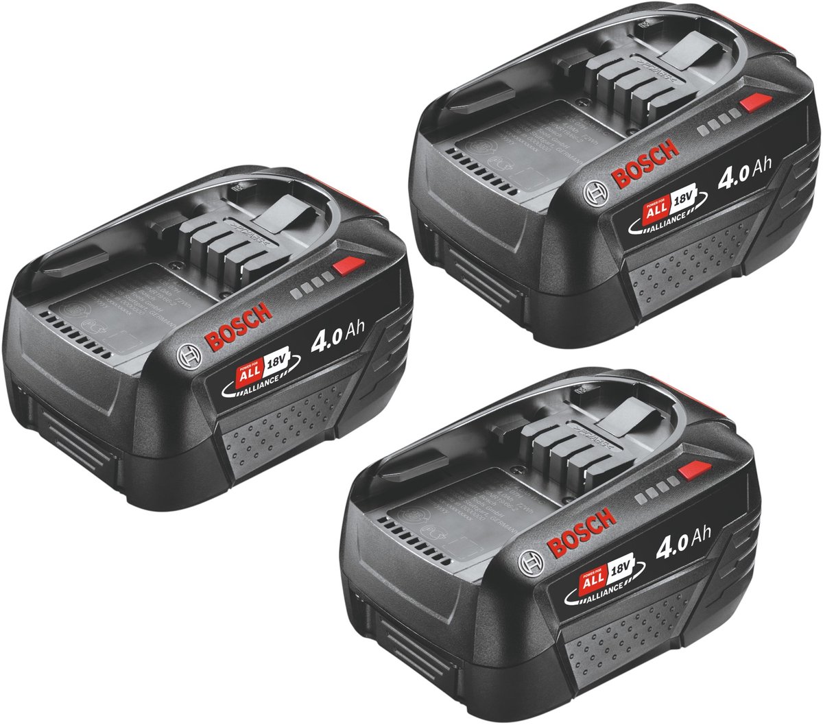 Bosch 3x PBA 18V 4,0Ah W-C accu 18 V 4,0 Ah POWER FOR ALL ( 3x 1600A011T8 )