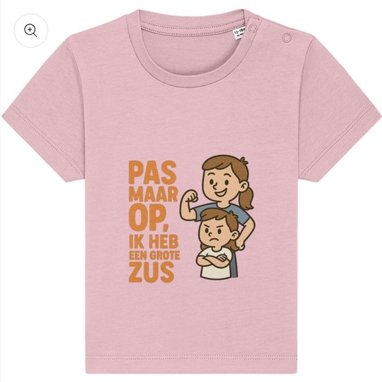 Foto: Kinder t shirt ik heb een grote zus roze 0 6 maanden