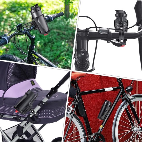 Fietsbidonhouder voor stuur en frame, geschikt voor bidonhouders met een diameter van 2-2,75 inch, fietsbidonhouder met schroefgereedschap, geschikt voor scooters, boten, kinderwagens en rolstoelen (zwart) — afbeelding 3