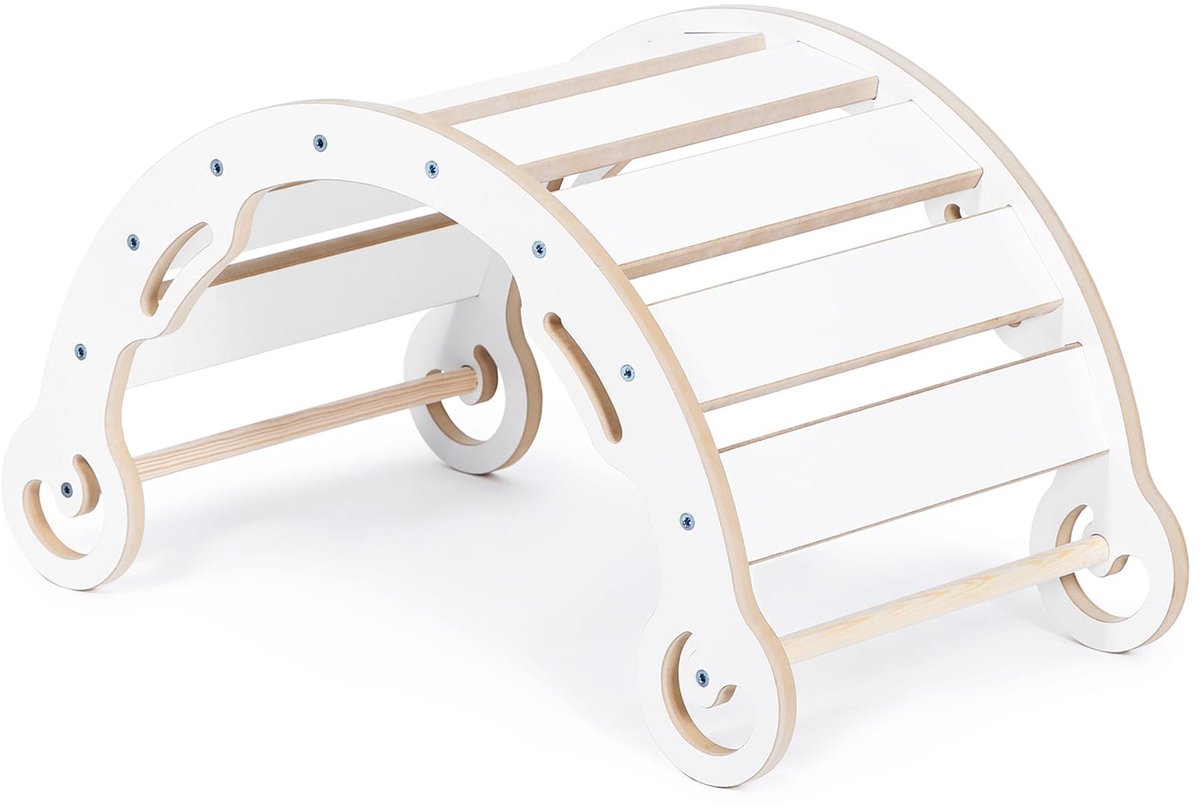 Need Sleep - Montessori Klimboog voor Kinderen - 85x42x41 cm - Klimboog Rocker - Klimrek - Speelgoed voor 1-3 jaar - Wit
