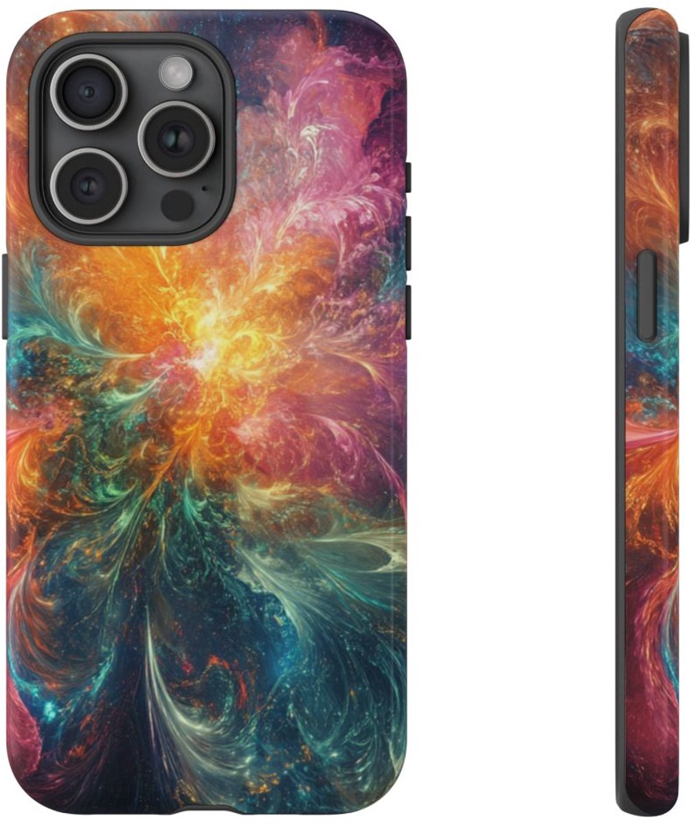 Kleurrijke Abstracte Fractalexplosie – Telefoonhoesje Geschikt voor iPhone 15 Pro Max